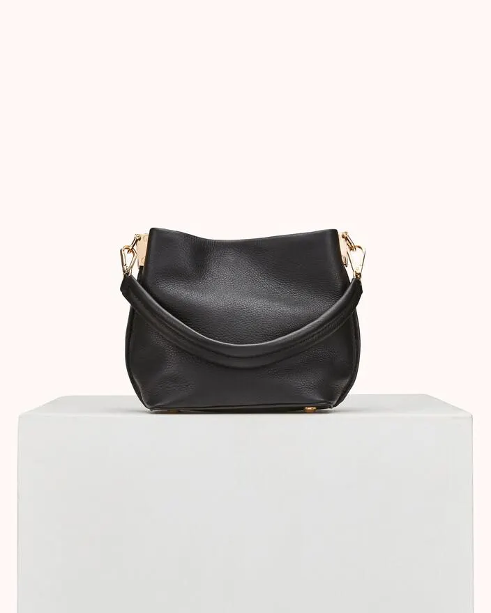 PETIT SAC AUREL en cuir lisse noir