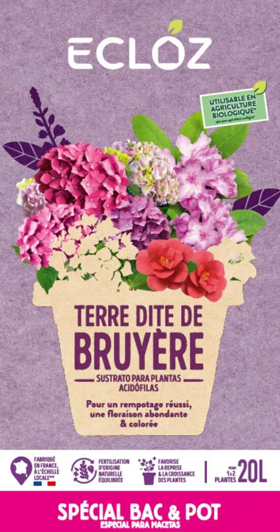 Terre dite de bruyère contenant 20L - ECLOZ