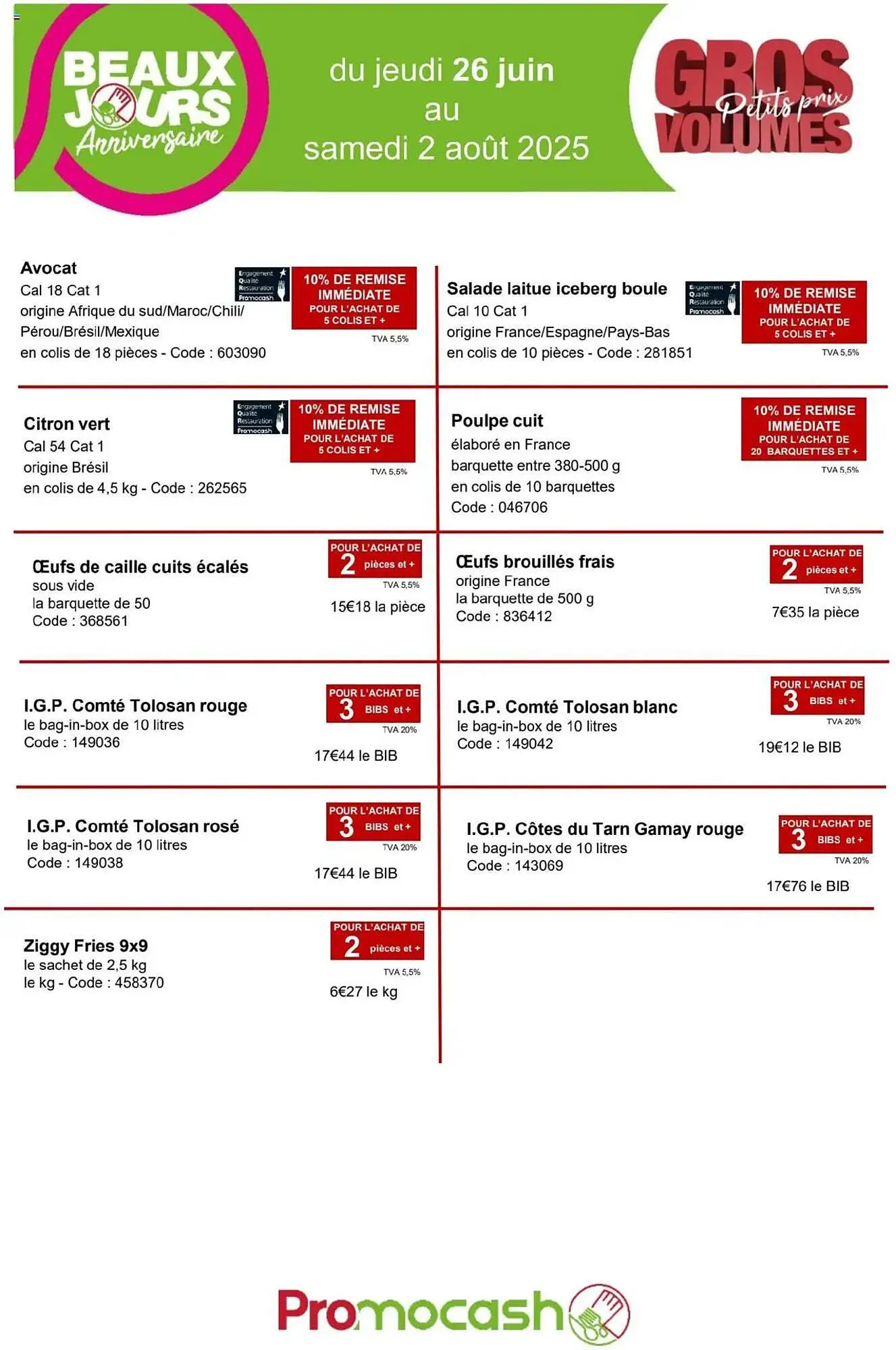 Catalogue Promocash du 26 juin au 2 août 2025 - Catalogue page 1