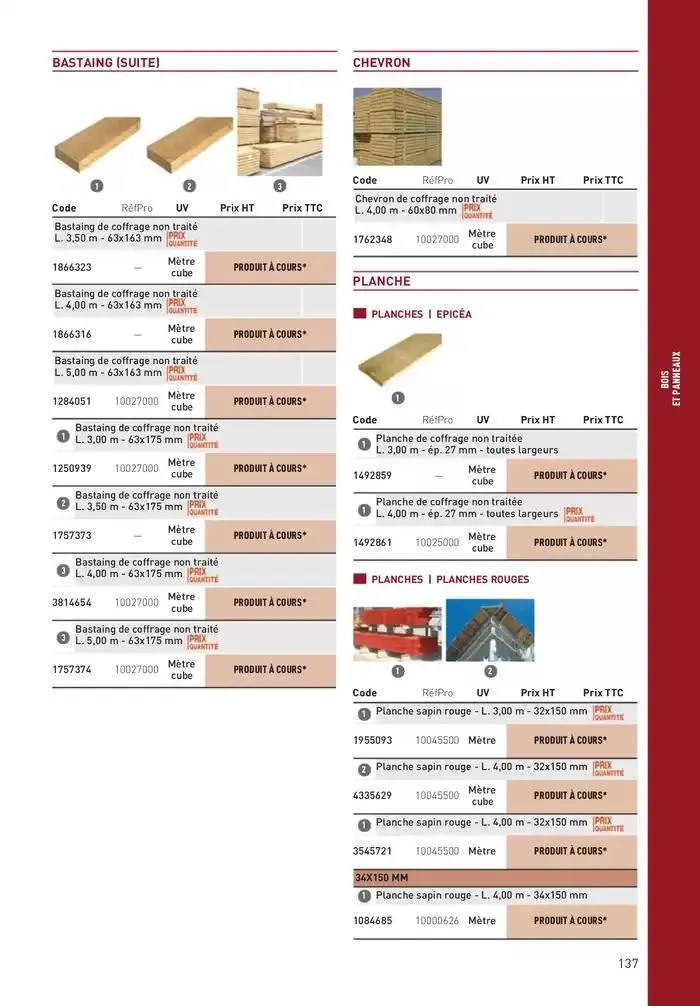 Matériaux 2025 du 1 janvier au 31 décembre 2025 - Catalogue page 137