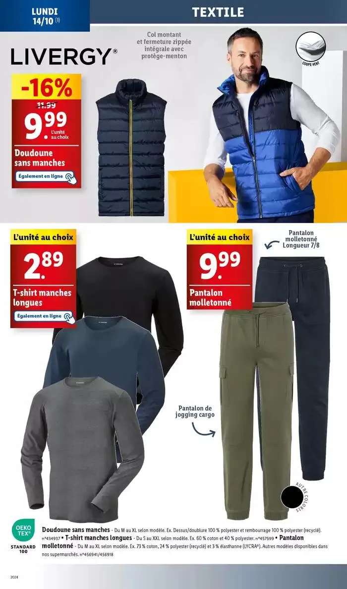 Bénéficiez de réductions sur nos articles mode, bricolage ou loisir cette semaine chez Lidl du 14 octobre au 17 octobre 2024 - Catalogue page 14