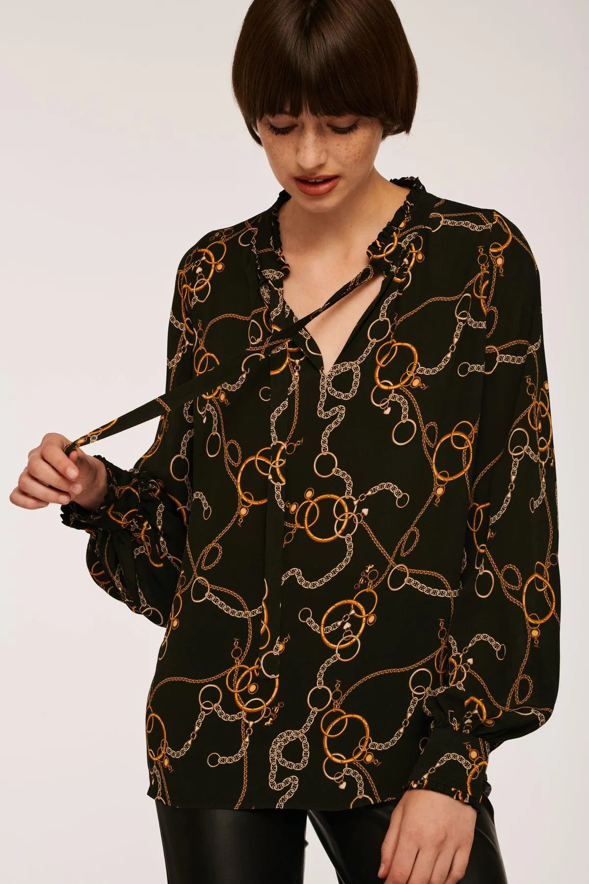 Blouse fluide imprimée chaîne