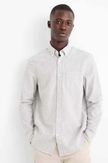 Shirt - regular fit - button-down collar - striped