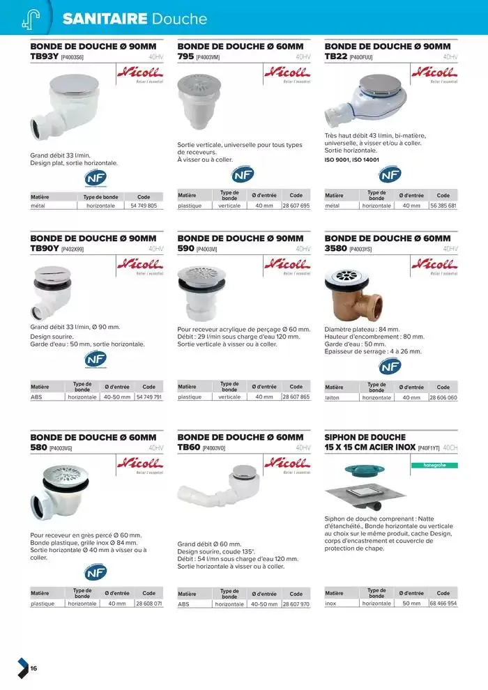 Catalogue génie climatique & sanitaire | Édition 2024-2025 du 2 octobre au 31 décembre 2025 - Catalogue page 16