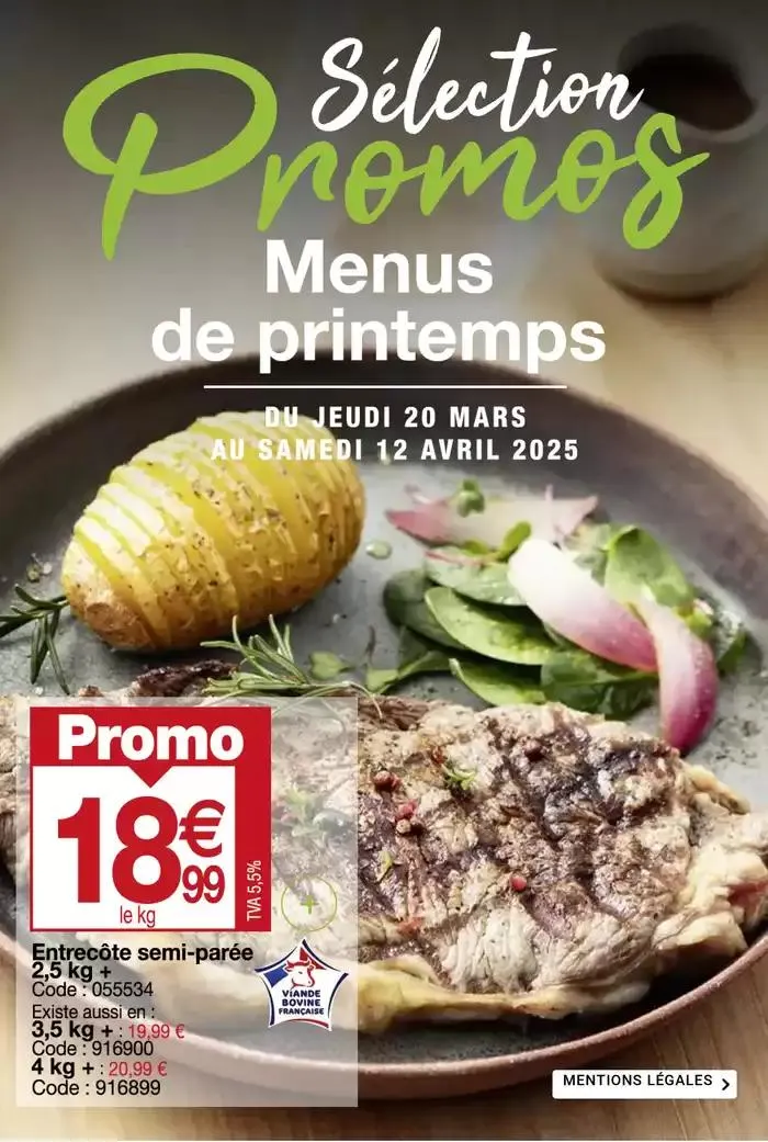 Menus de printemps du 20 mars au 12 avril 2025 - Catalogue page 1