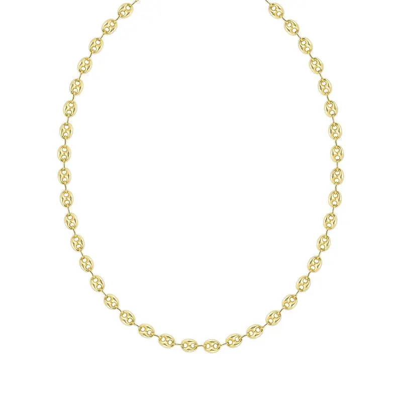 Collier or 375 jaune maille grain de café 50 cm
