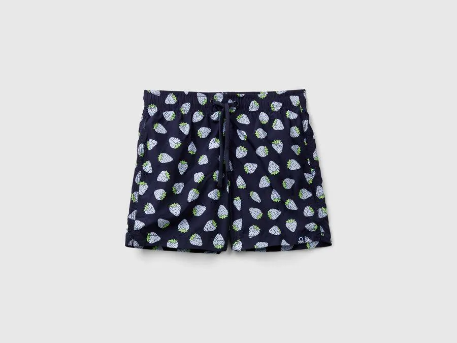 Boxer de bain à motif fraise