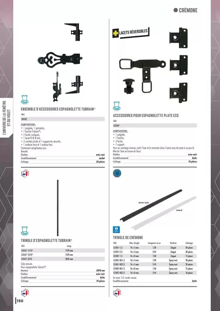 Guide Quincaillerie Serrurerie 2025 - 2026 du 1 avril au 1 avril 2026 - Catalogue page 152