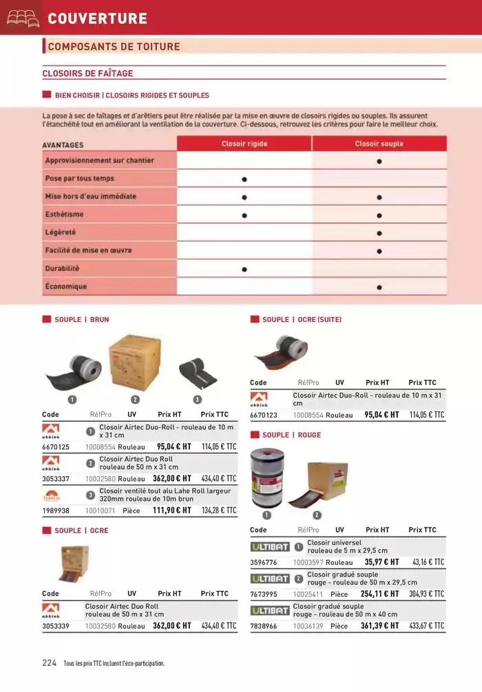 Matériaux 2025 du 1 janvier au 31 décembre 2025 - Catalogue page 224