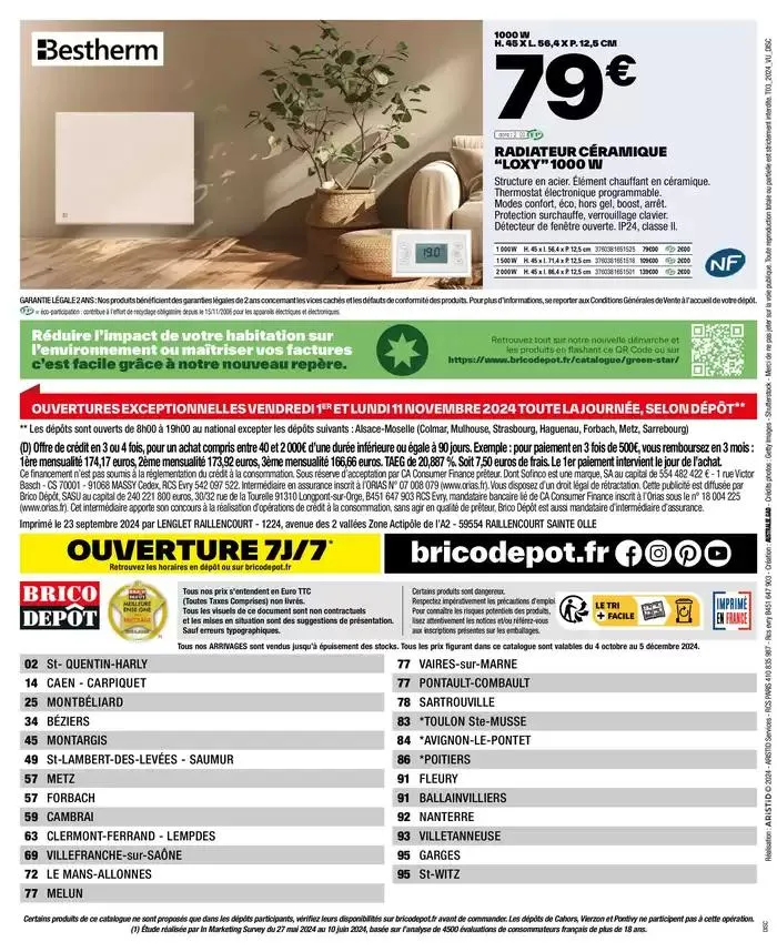 J’améliore mon habitat à prix dépôt du 2 octobre au 9 octobre 2024 - Catalogue page 80