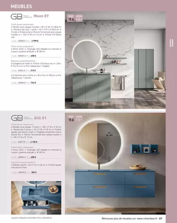 SALLE DE DE BAINS ET CARRELAGE 2025 du 11 avril au 31 décembre 2025 - Catalogue page 69