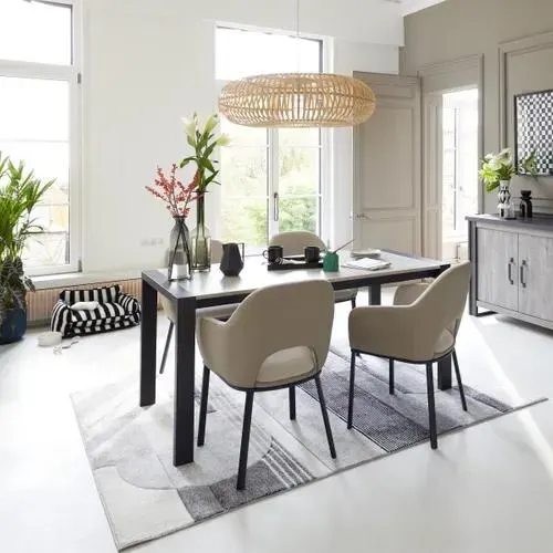 Fauteuil FOREST bi matière écru