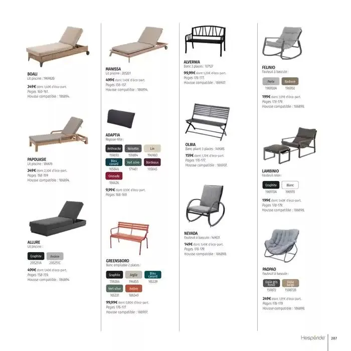 Catalogue Hespéride 2025 du 5 février au 31 décembre 2025 - Catalogue page 287