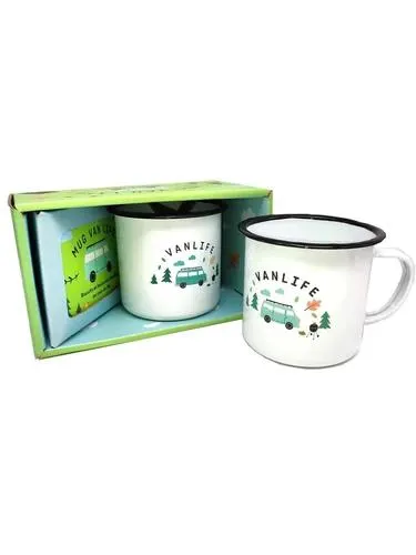 Coffret Mug Van Life - Avec 1 mug et 1 livre de recettes biscuits et boissons chaudes au coin du feu