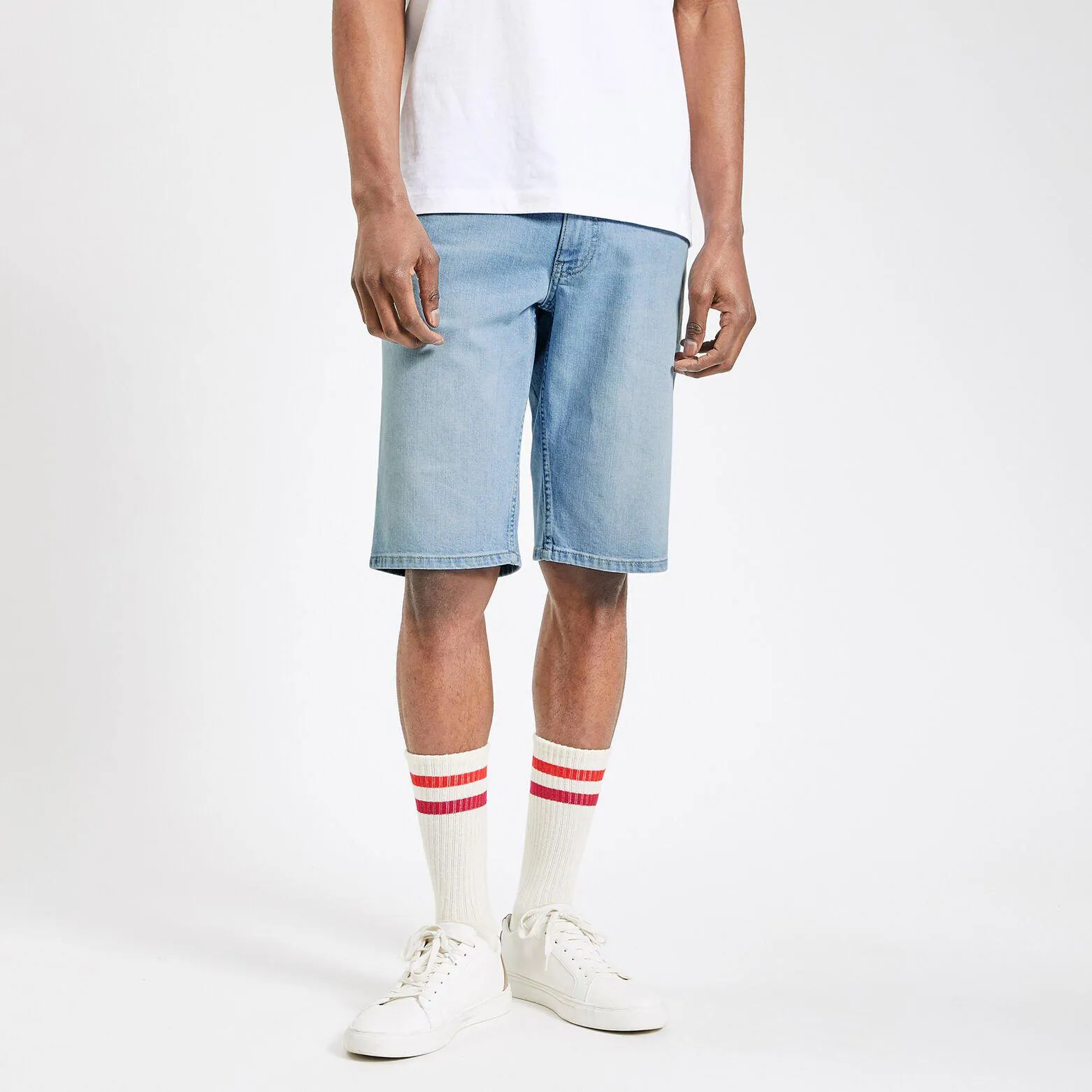 Bermuda en jean en coton recyclé - Bleu moyen