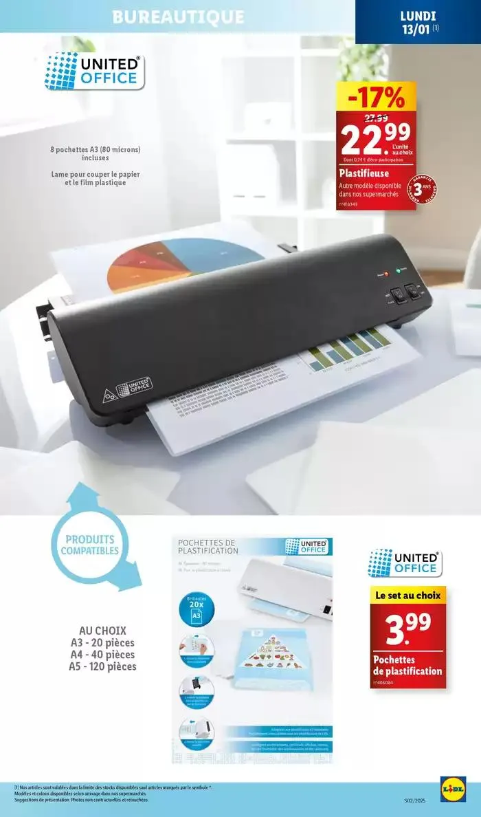 Réveillez le sportif en vous! Atteignez vos objectifs grâce aux affaires de sport Lidl. du 8 janvier au 13 janvier 2025 - Catalogue page 47