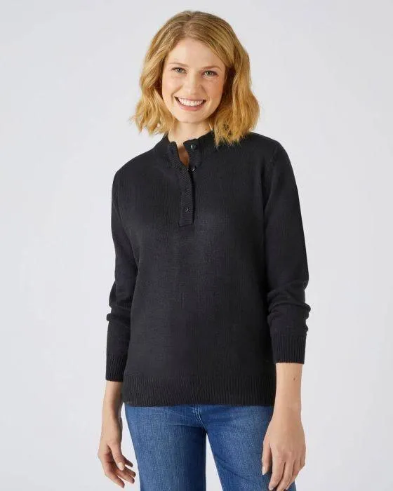 Pull col montant boutonné