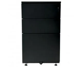 Caisson bout de bureau - 3 tiroirs - P54 cm - Noir