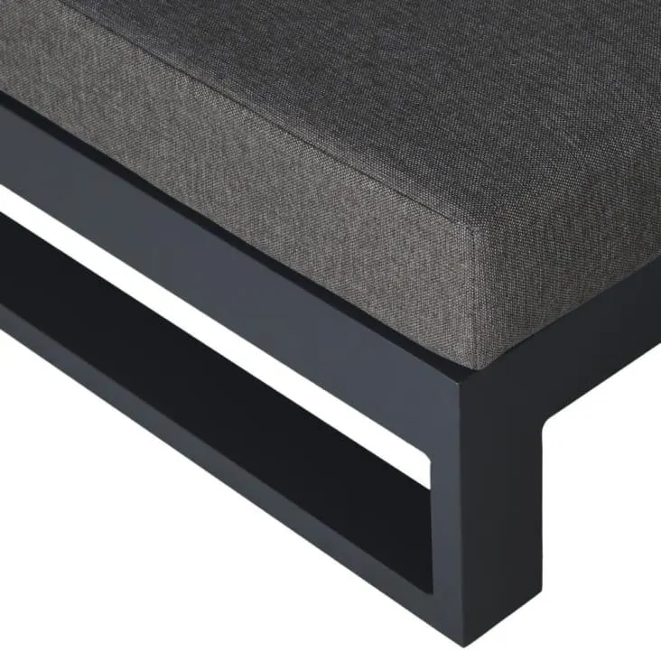 Salón de jardín de 4/5 plazas de aluminio negro y mesa a juego