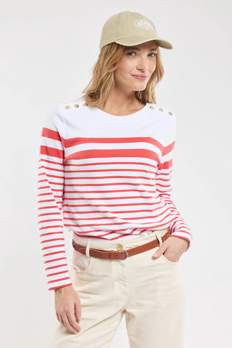 Marinière épaules boutonnées - coton épais