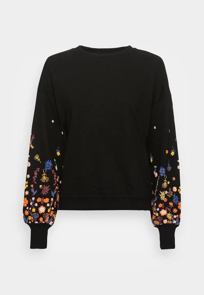 ONLBROOKE O NECK FLOWER - Sudadera - black