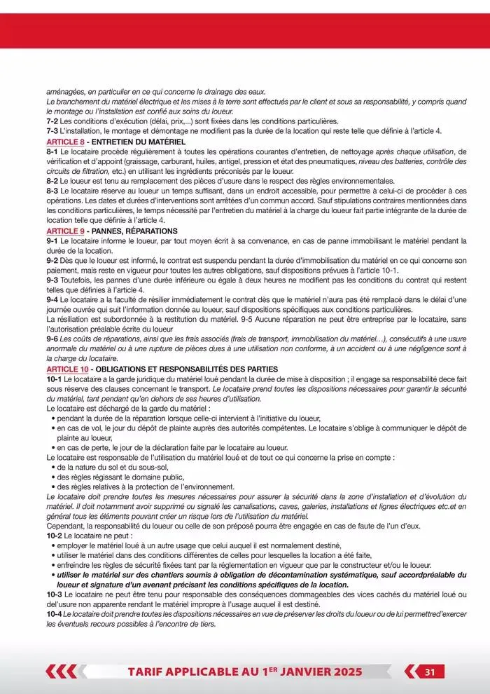 Tarifs particuliers du 3 janvier au 31 décembre 2025 - Catalogue page 33