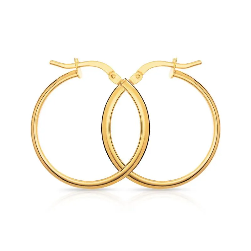 Créoles or 375 jaune 20 mm