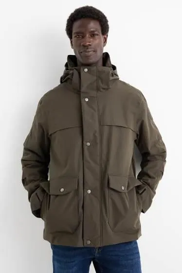 Jacket with hood - lined - waterproof