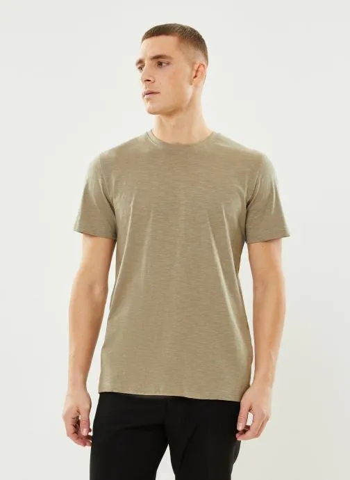 Selected Homme T-shirt - SLHASPEN SLUB SS O-NECK TEE NOOS Vert
