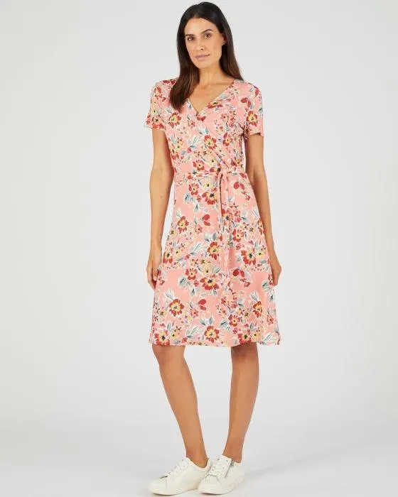 Robe effet cache-coeur viscose stretch