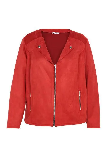 Veste unie en suédine