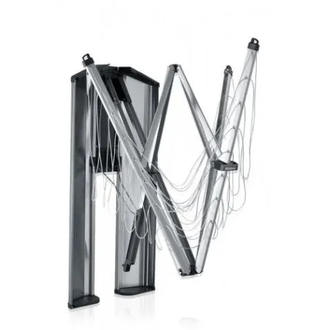 BRABANTIA Séchoir à linge Séchoir Wallfix 24m + Boîte - Metallic Grey