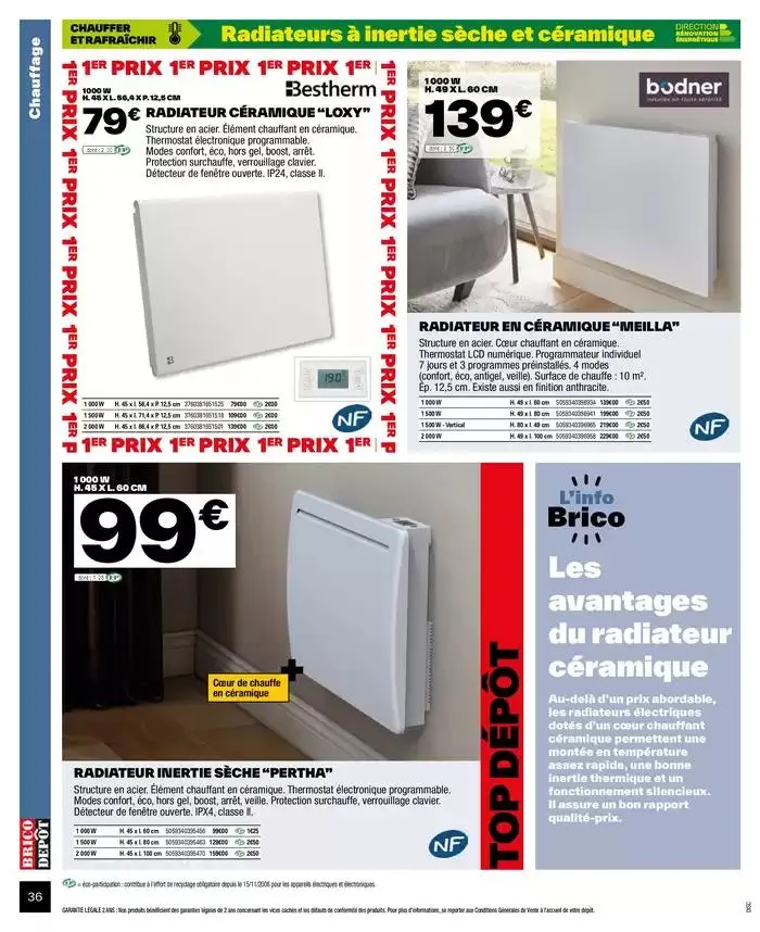 J’améliore mon habitat à prix dépôt du 2 octobre au 9 octobre 2024 - Catalogue page 36