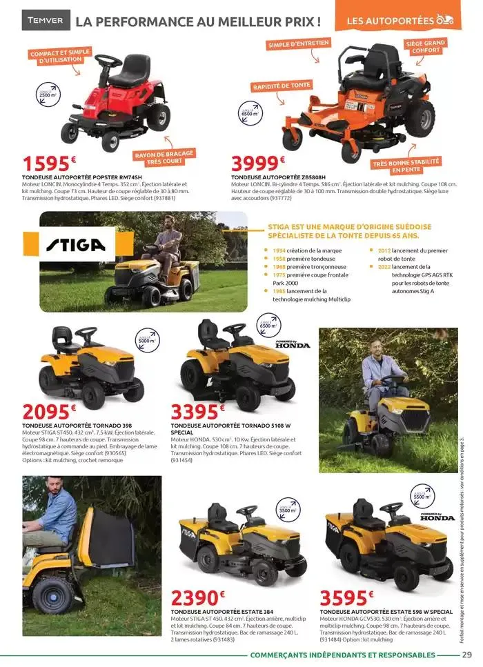 Motoculture et remorques du 1 mars au 31 mai 2025 - Catalogue page 29