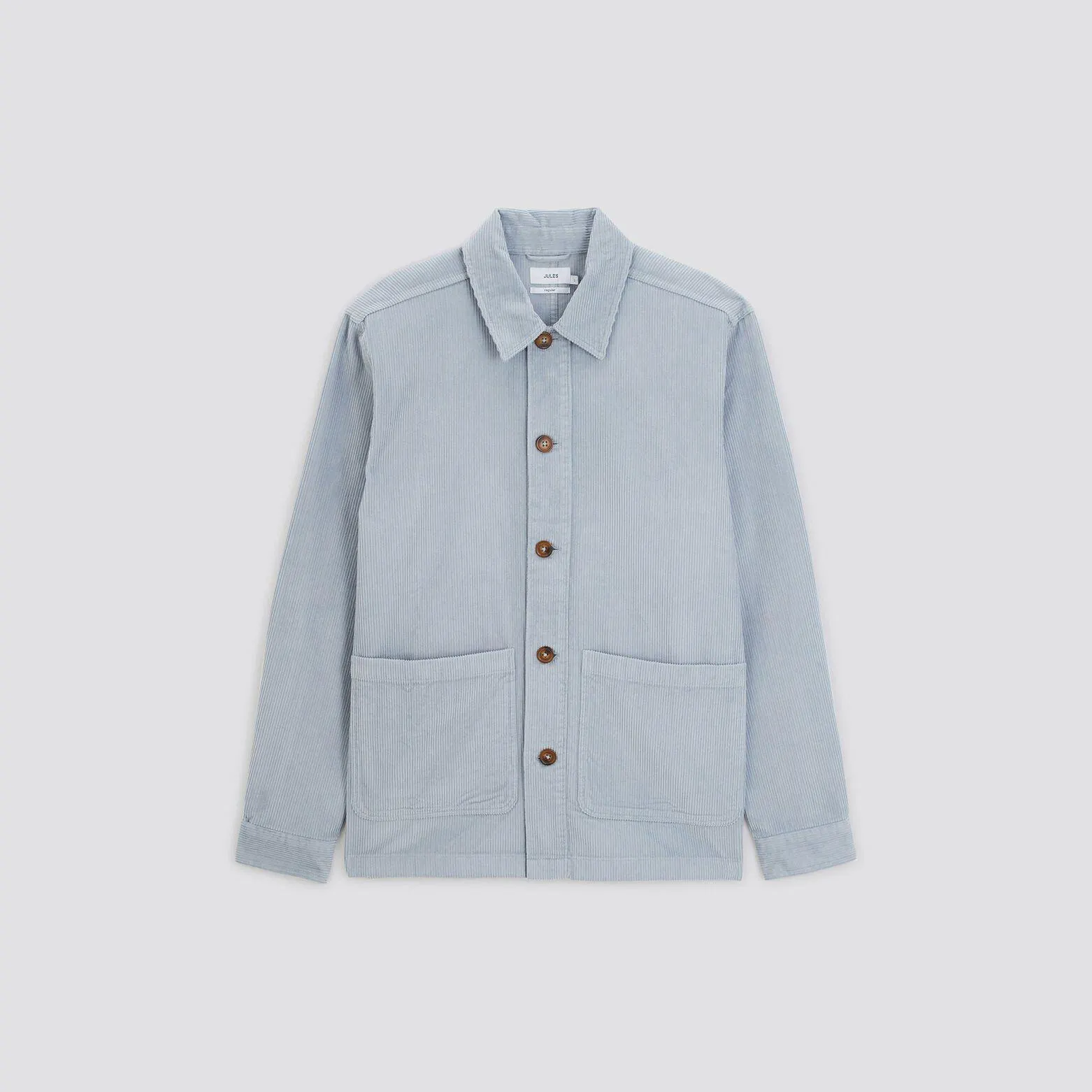 Surchemise unie coton recyclé velours - Bleu clair