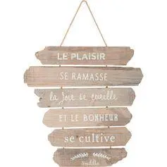 Décoration murale à suspendre panneau bois 28x38cm