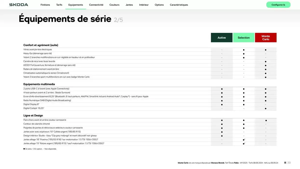 Fabia Selection 1.0 TSI 95ch BVM du 9 octobre au 30 juin 2025 - Catalogue page 8