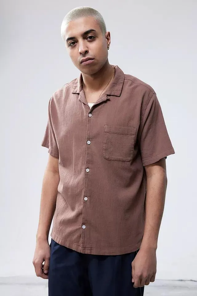 UO - Chemise froissée marron