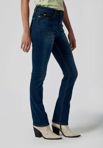 Jean demi-slim bleu Femme