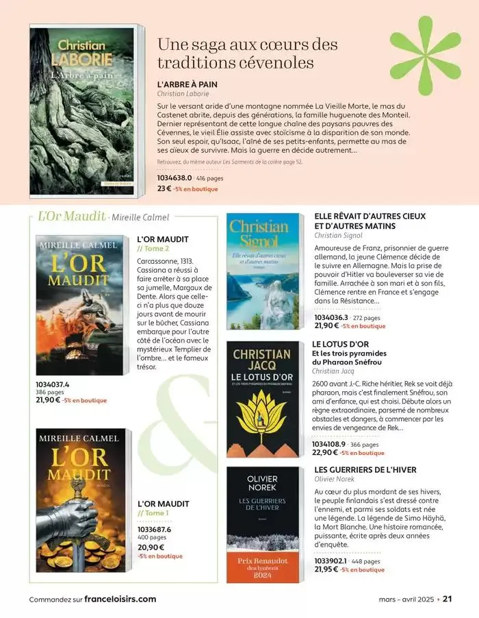 Mars - Avril 2025 du 4 mars au 30 avril 2025 - Catalogue page 21