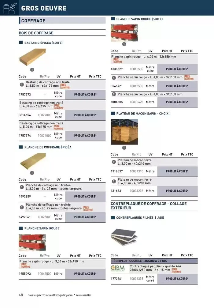 Matériaux 2025 du 1 janvier au 31 décembre 2025 - Catalogue page 48