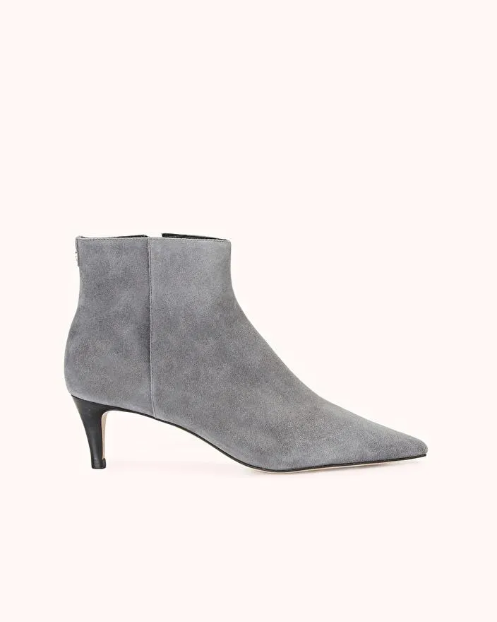 BOTTINE A TALON ZIVIA en cuir velours gris
