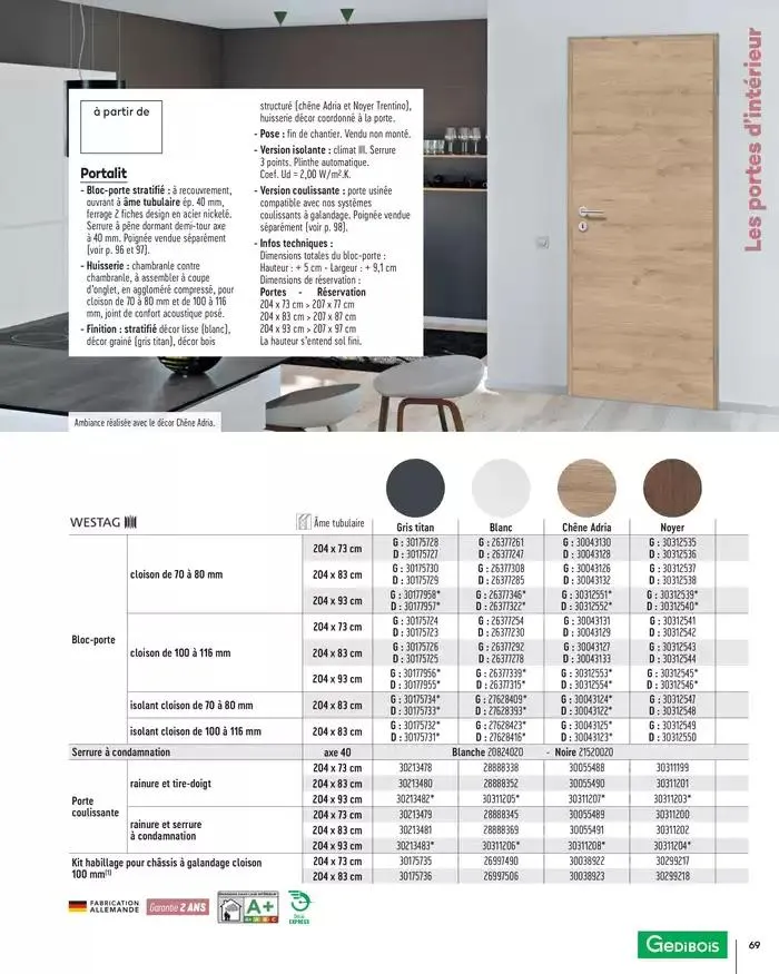 Aménagents Intérieurs 2025 du 1 janvier au 31 décembre 2025 - Catalogue page 69