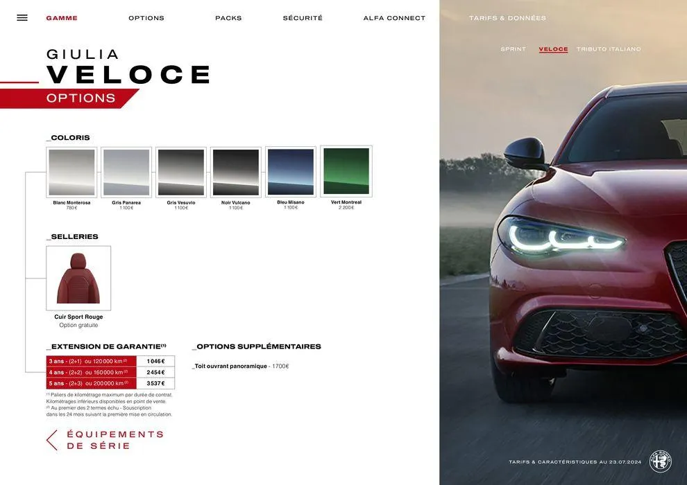 Alfa Romeo GIULIA du 7 août au 7 août 2025 - Catalogue page 8