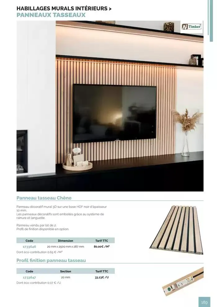 BOIS PANNEAUX 2025 2026 du 30 avril au 31 décembre 2026 - Catalogue page 189
