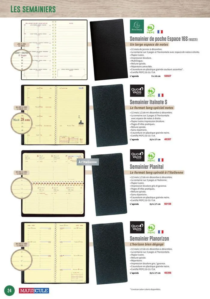 Les Agendas et Calendriers 2025 du 23 mai au 31 décembre 2025 - Catalogue page 24
