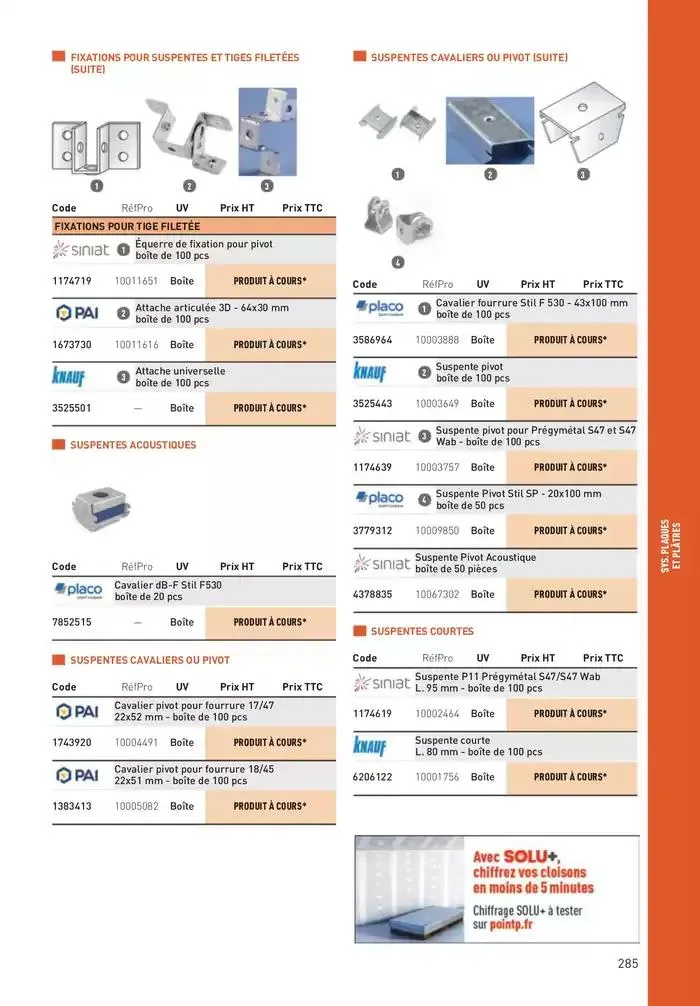 Matériaux 2025 du 1 janvier au 31 décembre 2025 - Catalogue page 285