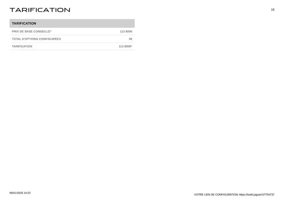 JAGUAR F-TYPE du 6 janvier au 31 décembre 2025 - Catalogue page 15
