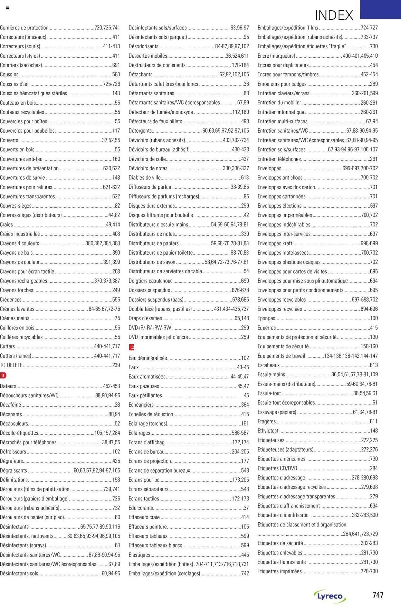 Catalogue Lyreco du 15 mai au 31 décembre 2023 - Catalogue page 747