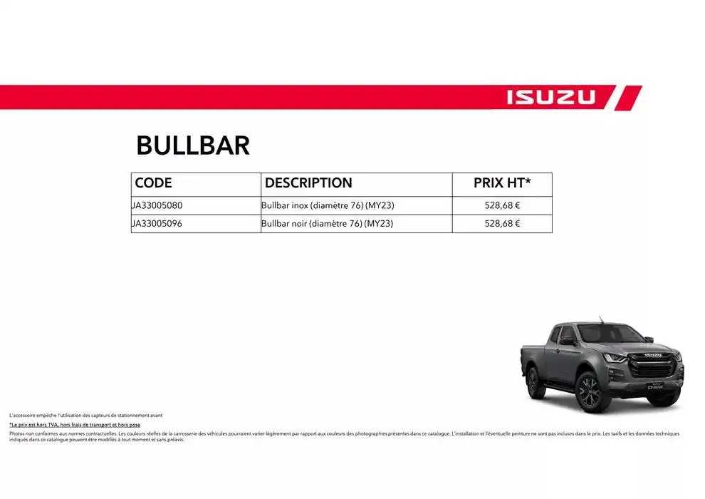 ISUZU SPACE N60B Accessoires du 15 octobre au 15 octobre 2025 - Catalogue page 74